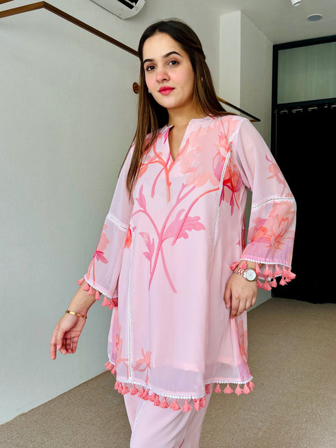 Pastel Pink Festive Kurta Set
